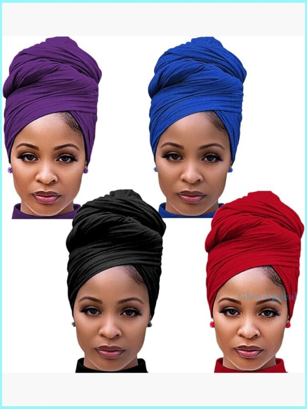 Stretch Jersey Head Wrap Scarf Turban for Long Hair 71" Length